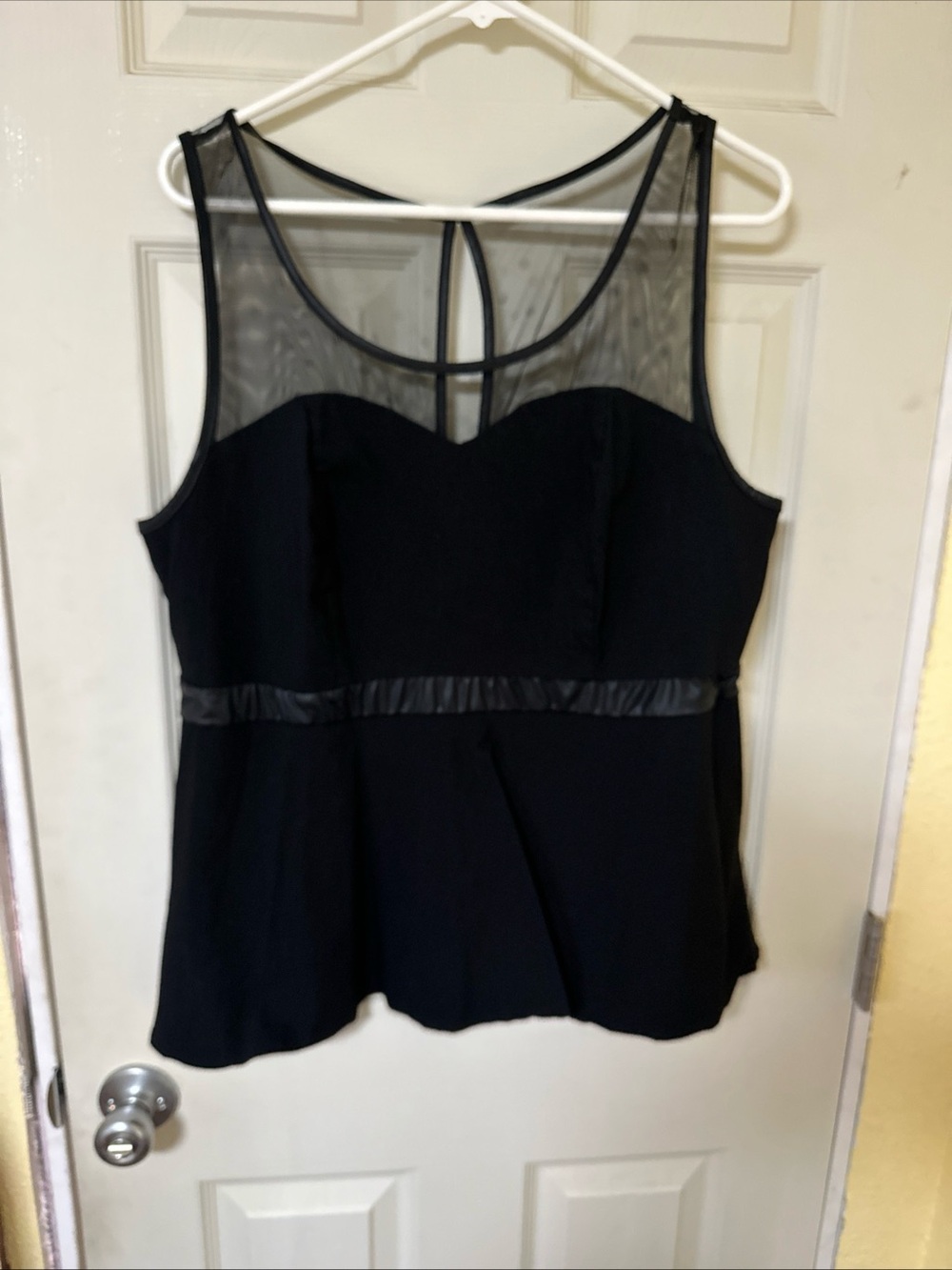 torrid Black Mesh Yoke Peplum Top